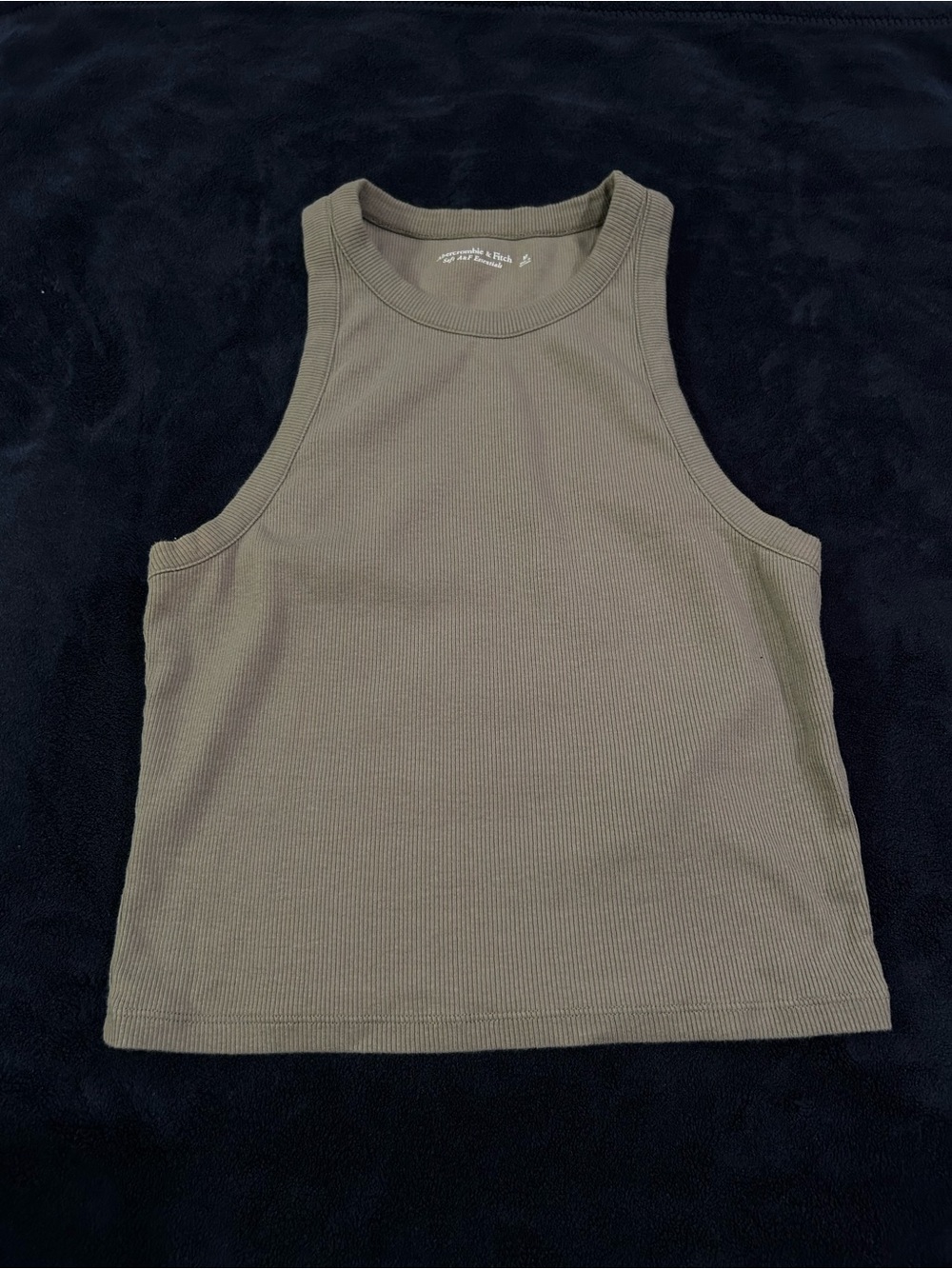 Abercrombie & Fitch Olive Ribbed Cropped Tank Top